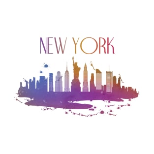 New York City Watercolor Skyline T-Shirt