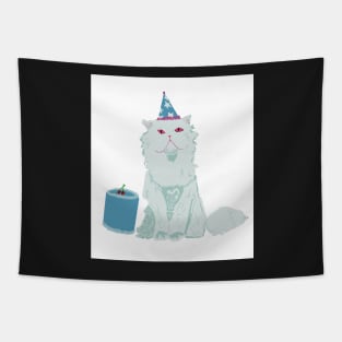 Birthday Cake Cat Tapestry