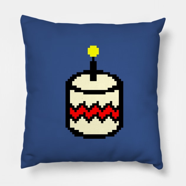 8bit Food Birthday Cake Pixelart Pillow by ellenhenryart