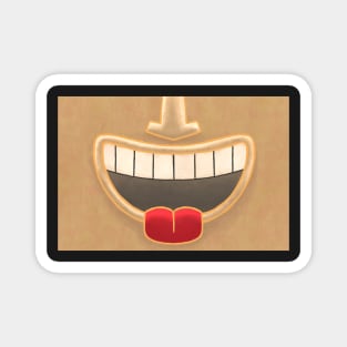 Peach Tiki Smile Mask! (Red Tongue Version) Magnet