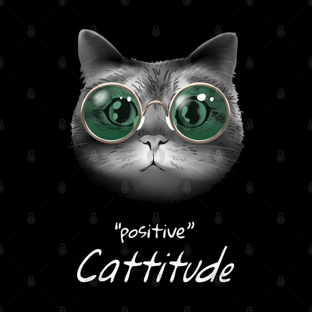 Cat positive cattitude by sharukhdesign