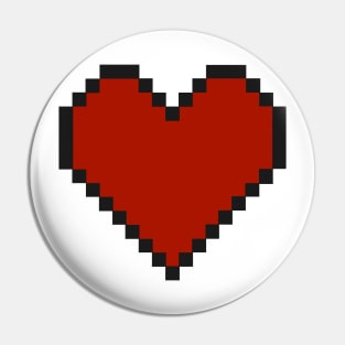 Pixel Art Heart Red Pin