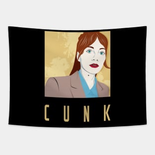 Cunk on a T-Shirt - pop art portrait of Philomena Cunk Tapestry