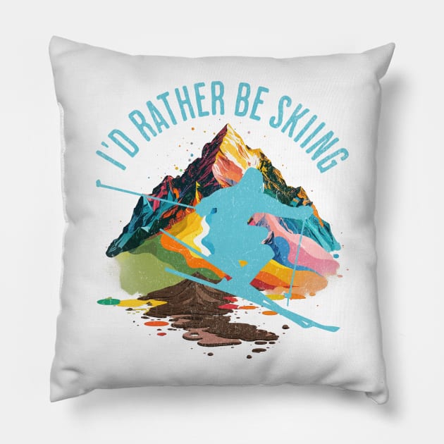 I'd rather be skiing Pillow by MEWRCH