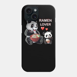 Panda,mommy panda and baby panda eats ramen, ramen lover Phone Case