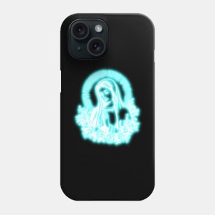 Blue Neon Virgin Mary Phone Case