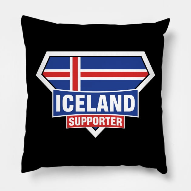 Iceland Super Flag Supporter Pillow by ASUPERSTORE