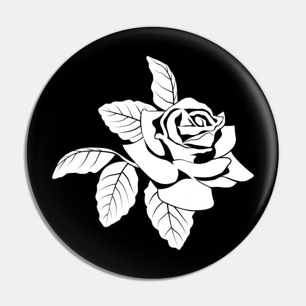 White Rose Pin by Marina_Povkhanych_Art