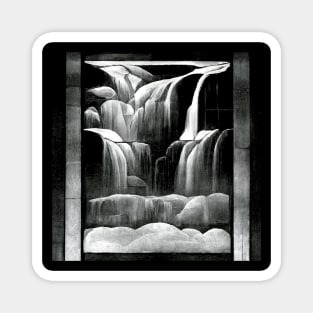 Frank Lloyd Wright Arts and Crafts Stained Glass Waterfall Magnet