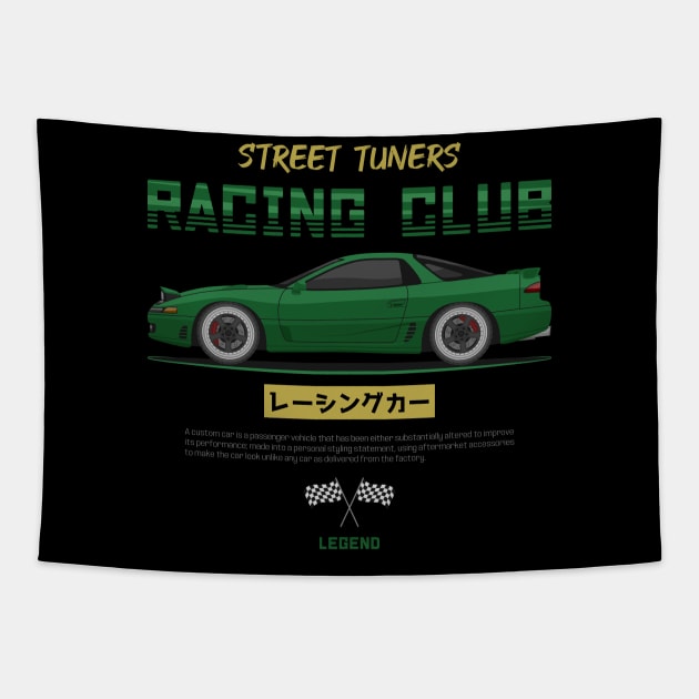 Tuner Green 3KGT JDM Tapestry by GoldenTuners