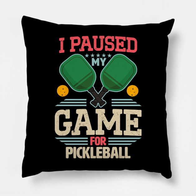 Gamer Meme I Paused My Game For Pickleball Pillow by star trek fanart and more