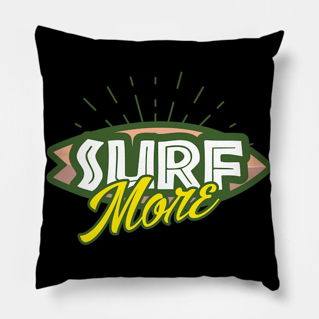 Surfer Surfing Pillow by Teeladen