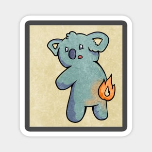 Unique Vintage Koala on Fire Magnet