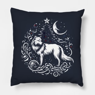 Merry Wolfy Christmas Pillow