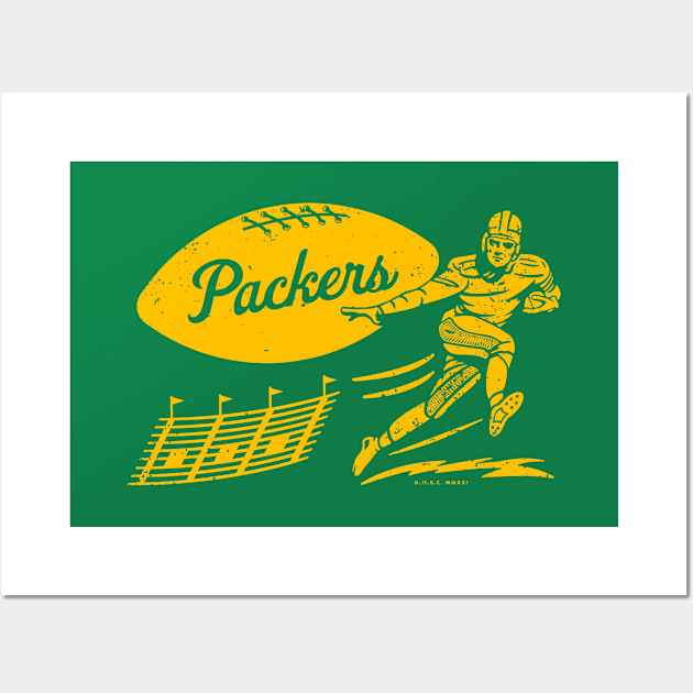 1943 GREEN BAY PACKERS Game Ticket Vintage Football Poster 