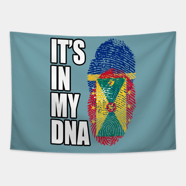 Grenadian And Nauruan Mix DNA Flag Heritage Tapestry by Just Rep It!!