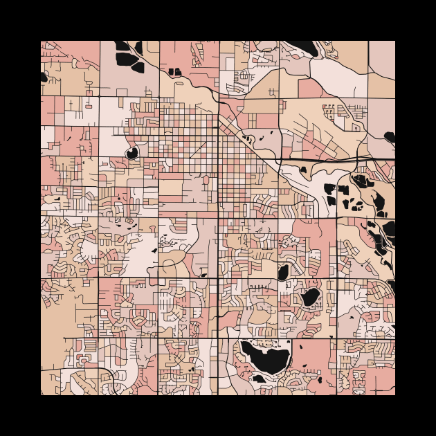 Fort Collins Map Pattern in Soft Pink Pastels by PatternMaps