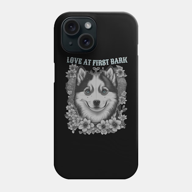 Love at first bark siberian husky Phone Case by Paul Buttermilk 