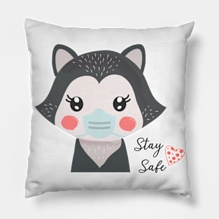 Raccoon, Stay Safe Pillow