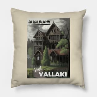 Vallaki Tourism Poster - Barovia Ravenloft D&D Art Pillow