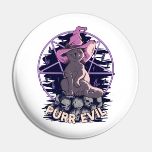 Satanic Cat Purr Evil  Funny Demon Cat Pin