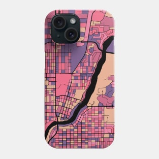 Saskatoon Map Pattern in Purple & Pink Phone Case