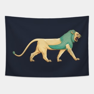 Turquoise Lion of Ishtar gate Tapestry