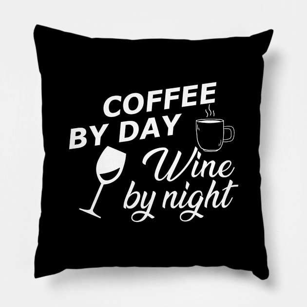 Coffee by day wine by night Pillow by KC Happy Shop