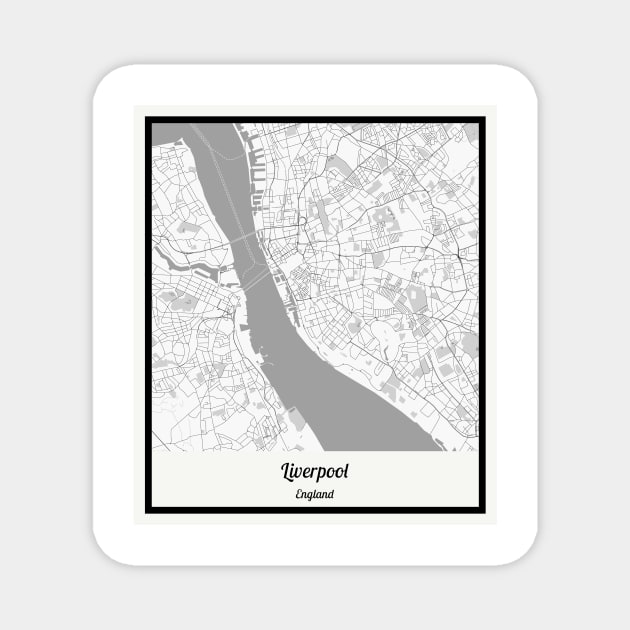 Map of Liverpool - England Magnet by AeTDesignPT