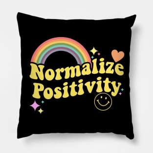 Normalize Positivity Rainbow Funny Vintage Pillow