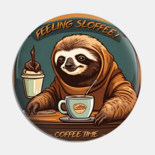 Feeling Slothee Coffee Time Pin