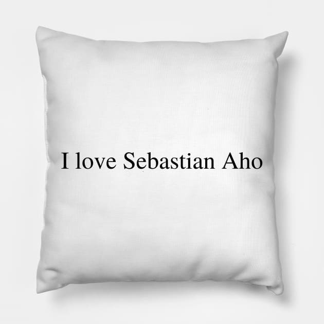 I love Sebastian Aho Pillow by delborg