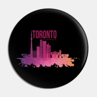 Vintage Toronto Skyline Watercolor Pin