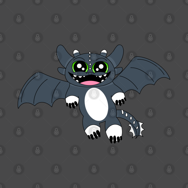 Black and White Night Light Dragon - Httyd - T-Shirt ...