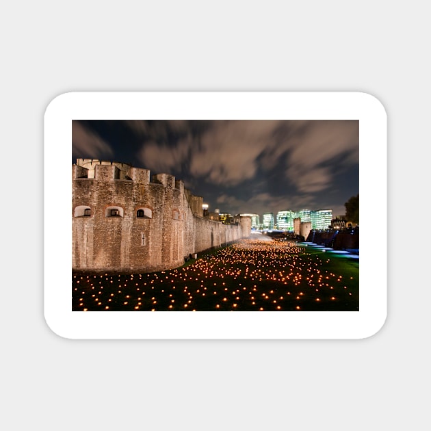 Tower of London Beyond The Deepening Shadow Magnet by AndyEvansPhotos