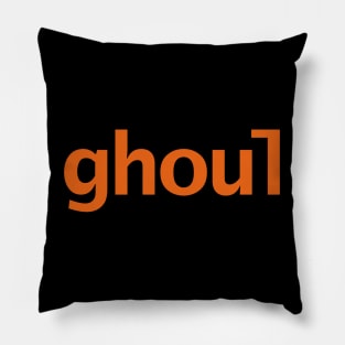 Ghoul Halloween Typography Orange Text Pillow