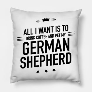 German Shepherd and coffee Pillow