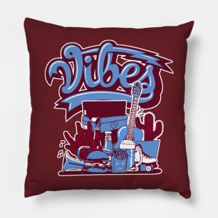 Vibes Valour Blue Team Maroon Pillow