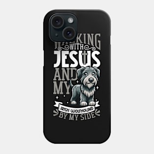 Jesus and dog - Irish Wolfhound Phone Case