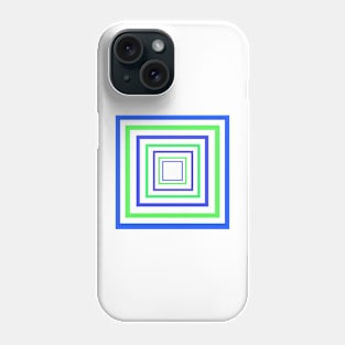 Concentric Squares Blue and Green Phone Case