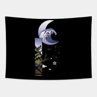 Moon wave Tapestry