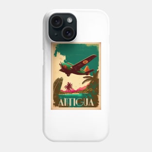 Antigua Caribbean Plane Vintage Travel Art Poster Phone Case