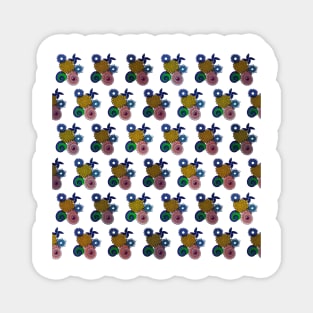 Spiral Floral Colorful Brick Seamless Pattern Magnet