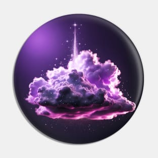 Purple Glitter Bubble Cloud Pin