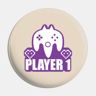 Gamer Player-1 Shirt and Gifts for Gaming and Gaming Lovers Pin