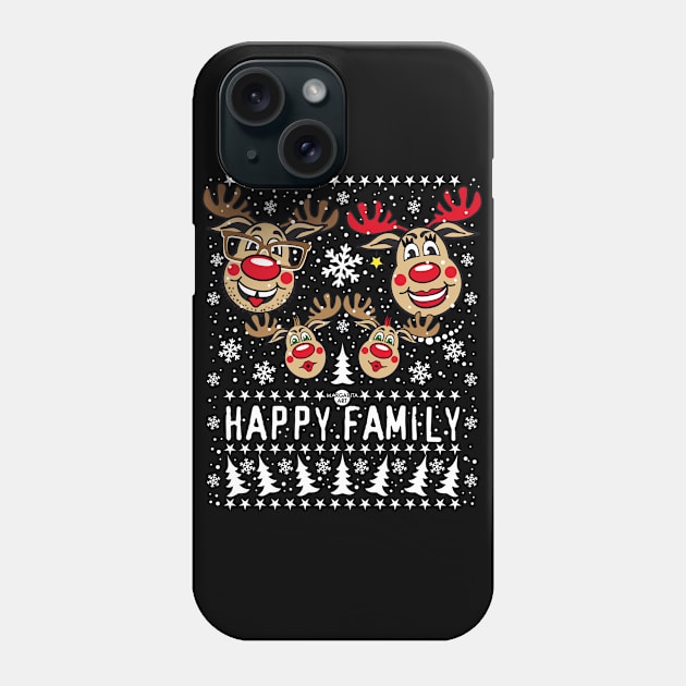 100 Reindeer Rudolph HAPPY FAMILY 2 Children Phone Case by Margarita7