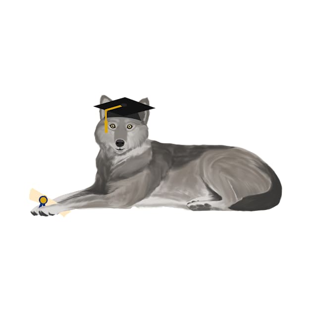 Graduation Wolf by College Mascot Designs