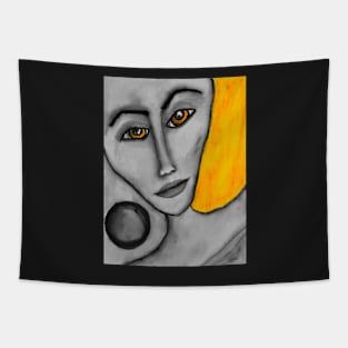 Grey Faced Girl Tapestry