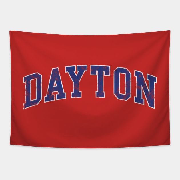 Dayton Athletic Text Tapestry by fatdesigner