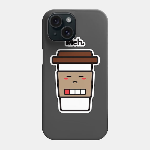 Meh. | Coffee Cup | Charging | Low Battery | Cute Kawaii | Dark Gray Phone Case by Wintre2